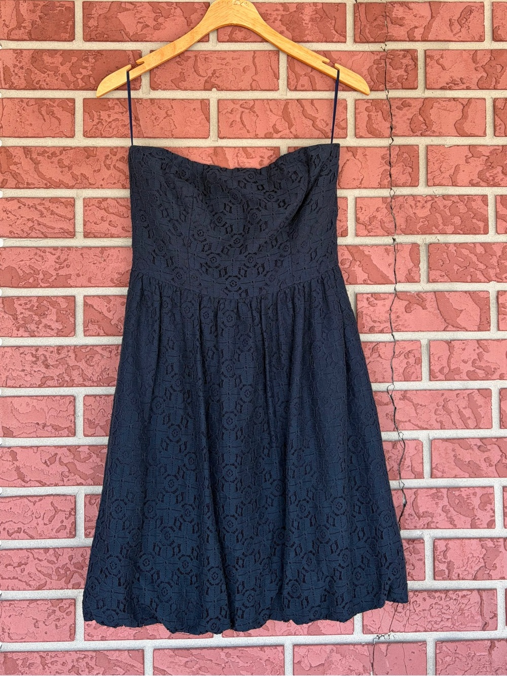 Trina Turk Black Strapless Lace A-Line Dress